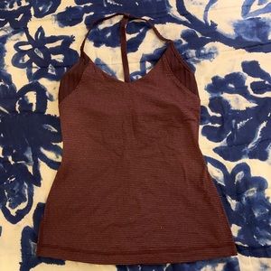 Burgundy striped lululemon tank